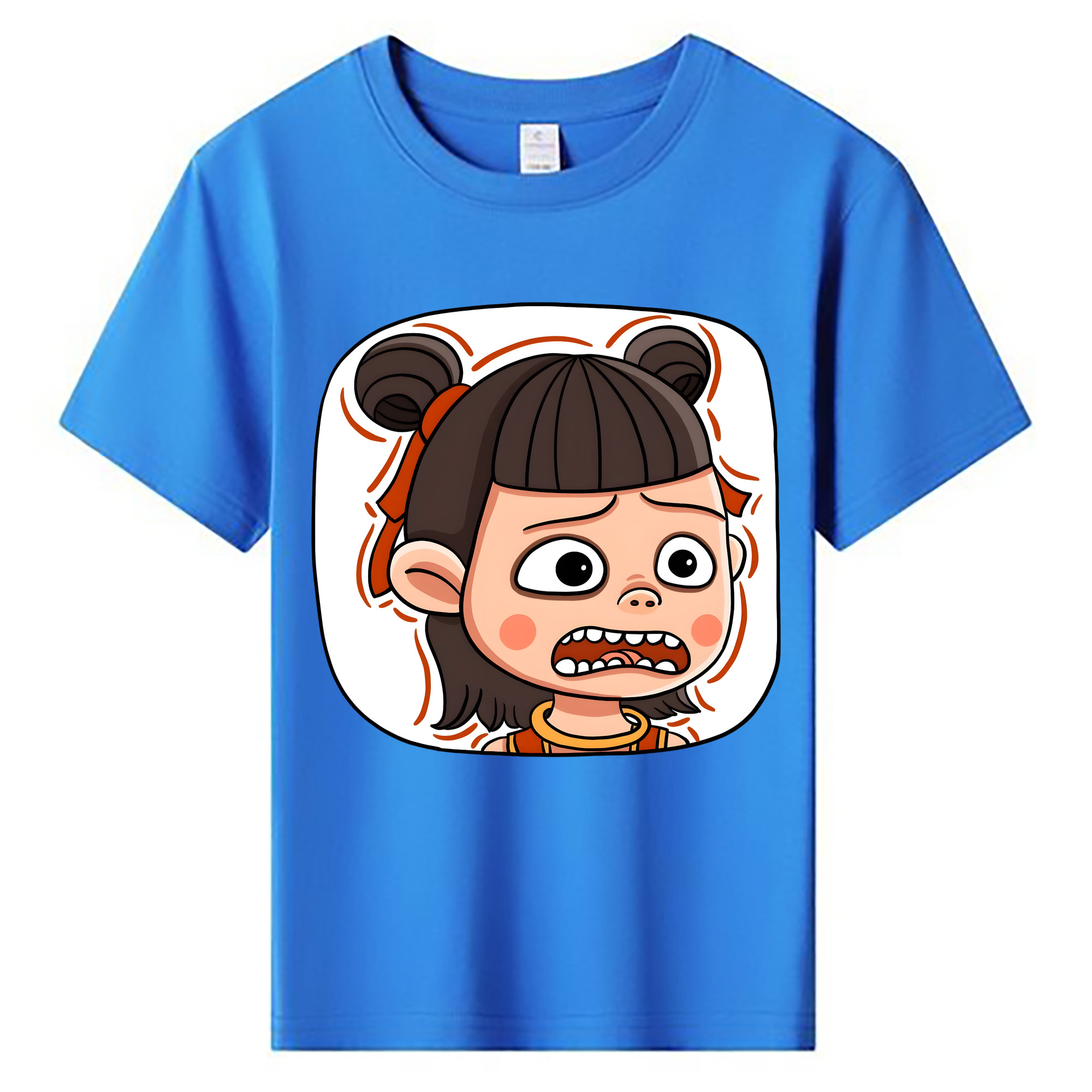 （画像用） Ne Zha 2 ナタ 魔童の大暴れ 綿100％キッズTシャツ（フロントプリント）
